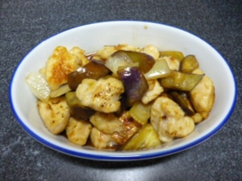 鶏と茄子のさっぱり煮物